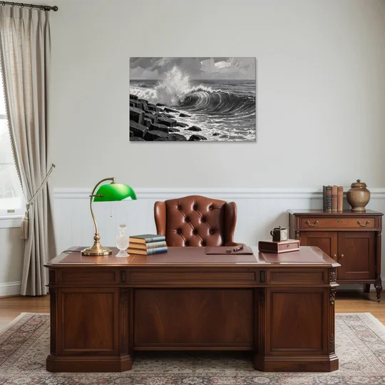 Black and White Wall Art for Living Room - Canvas Wall Art - Office - 36x24
