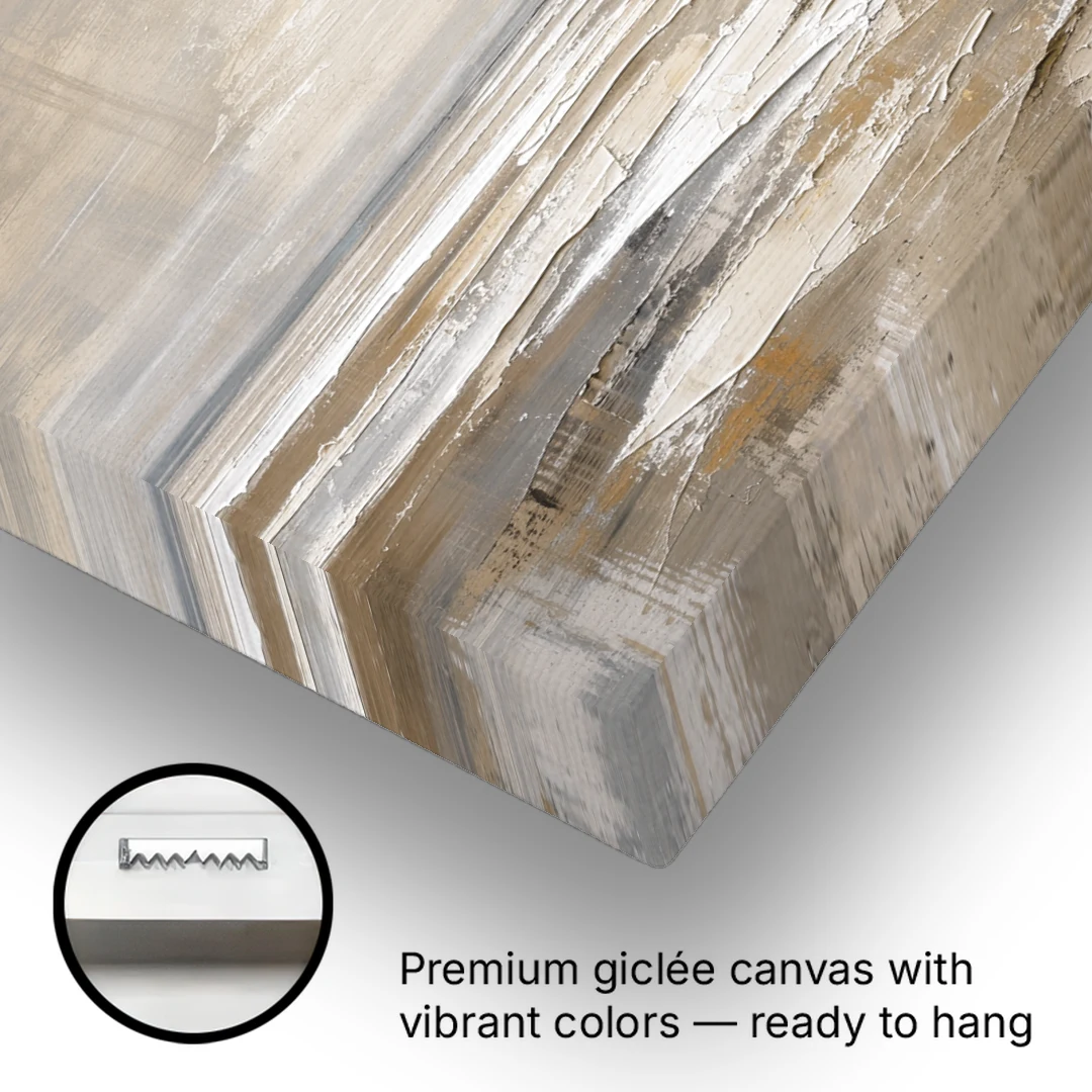 Black Line Abstract Painting Across a Salt Flat - Canvas Wall Art - Gallery Wrap Corner