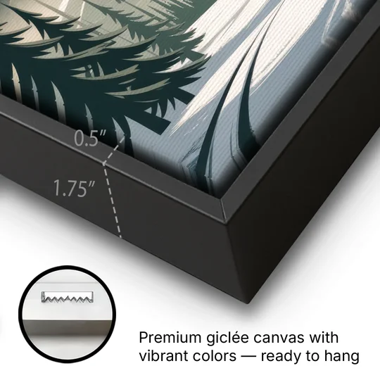 Blackcomb Mountain View - Black Framed Canvas Wall Art - Gallery Wrap Corner