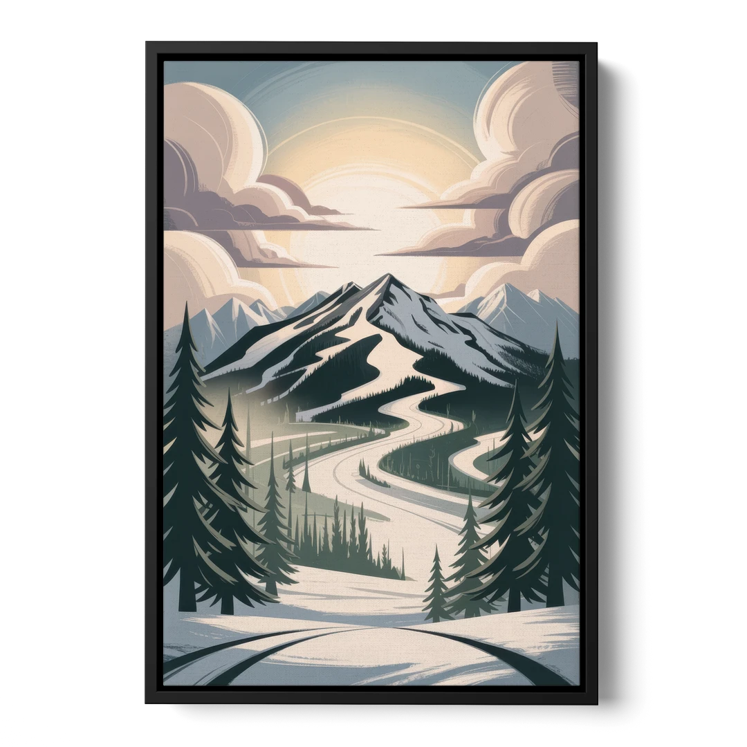 Blackcomb Mountain View - Black Framed Canvas Wall Art - Front