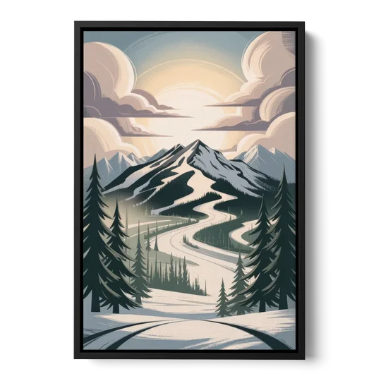 Blackcomb Mountain View - Black Framed Canvas Wall Art - Front