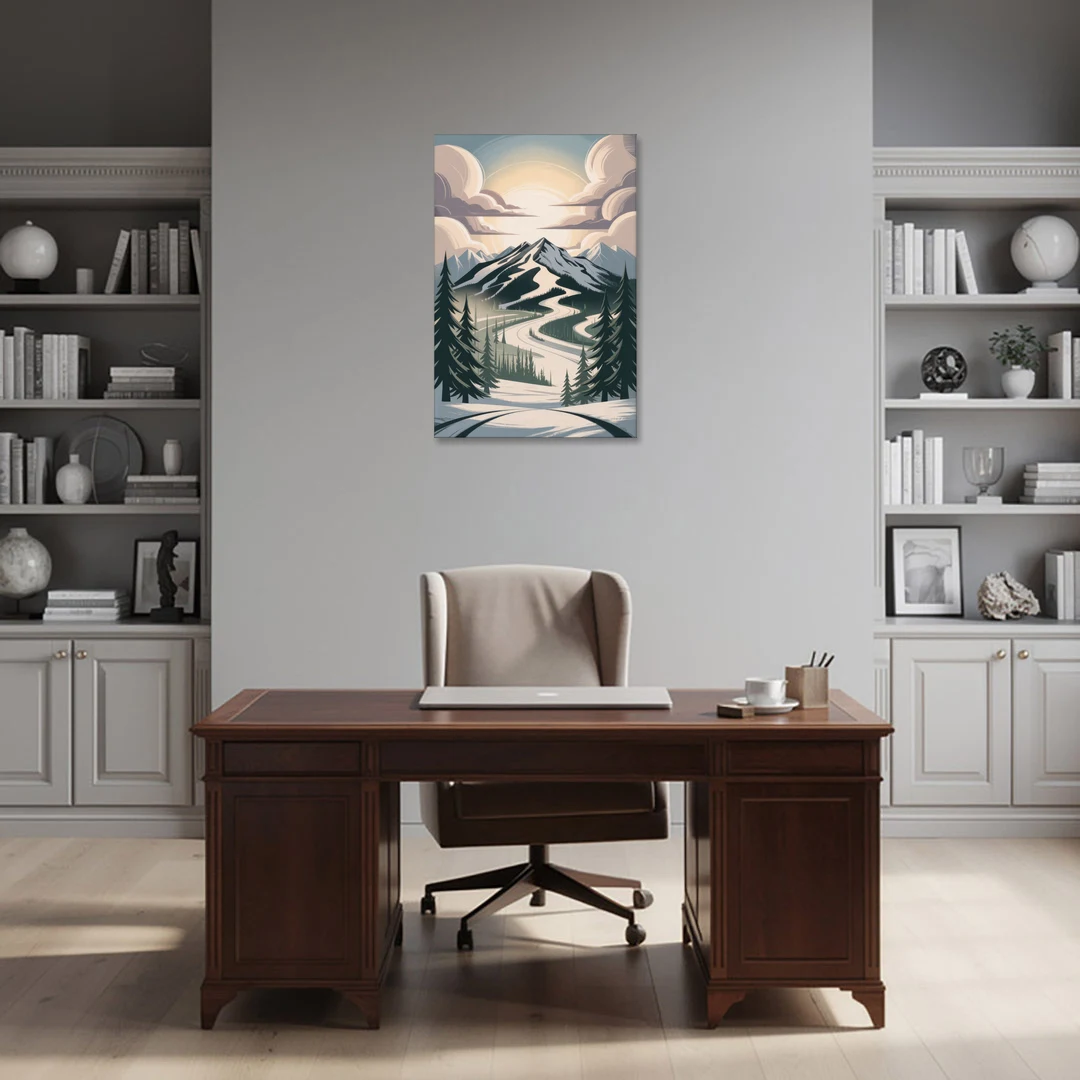 Blackcomb Mountain View - Canvas Wall Art - Office - 24x36