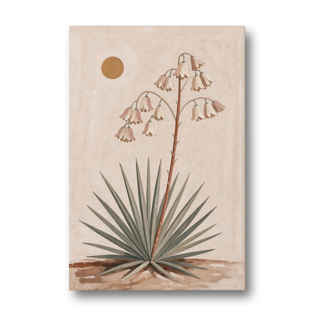 Blooming Yucca Stalk with Cream Bells - Canvas Wall Art - Front