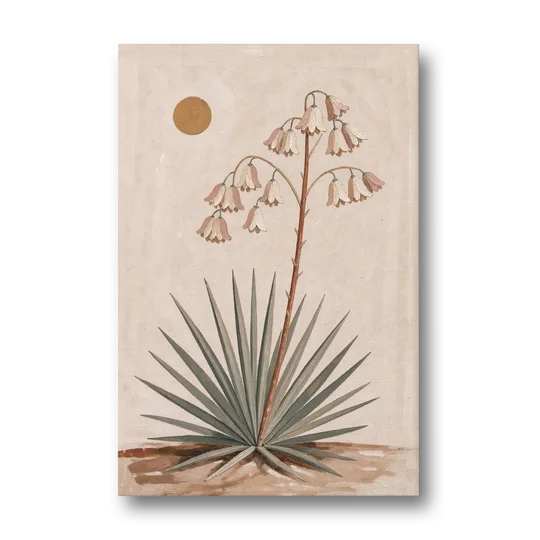 Blooming Yucca Stalk with Cream Bells - Canvas Wall Art - Front