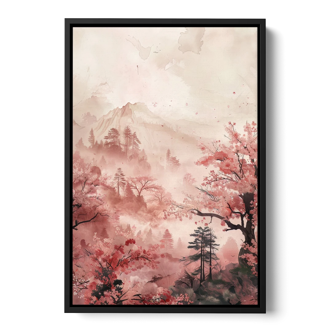 Blossoms in Still Air - Black Framed Canvas Wall Art - Front