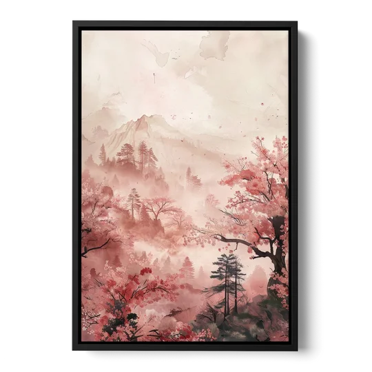 Blossoms in Still Air - Black Framed Canvas Wall Art - Front