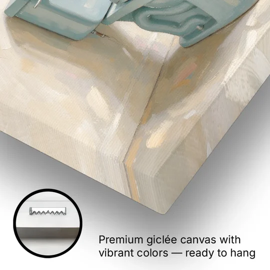 Blue Bathroom Wall Decor with Window Light - Canvas Wall Art - Gallery Wrap Corner