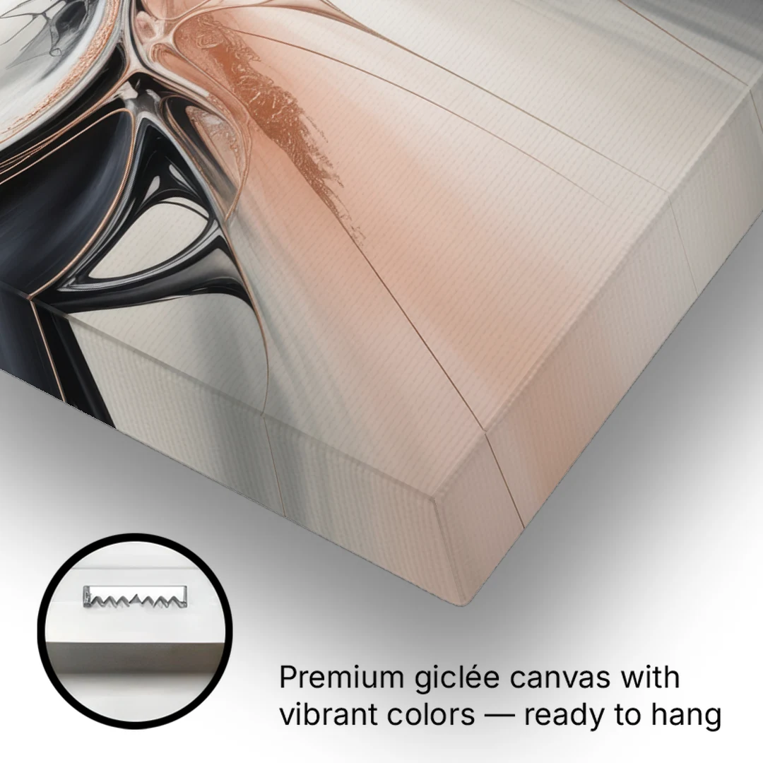 Blush Metallic Symphony Pink and Grey Abstract - Canvas Wall Art - Gallery Wrap Corner
