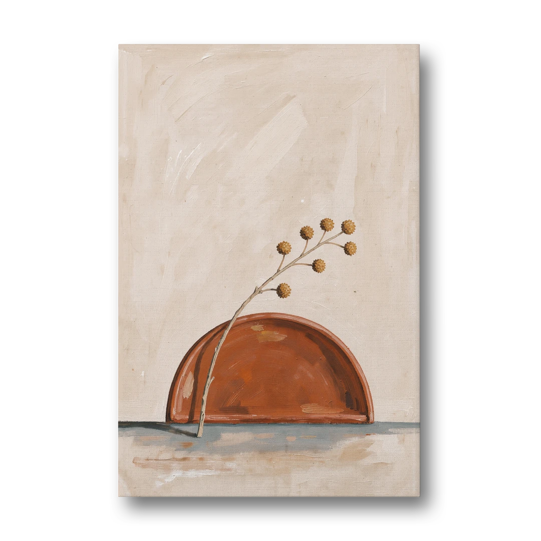 Boho Abstract Wall Art of a Rising Terracotta Dome - Canvas Wall Art - Front