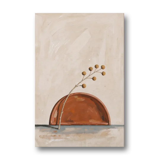 Boho Abstract Wall Art of a Rising Terracotta Dome - Canvas Wall Art - Front