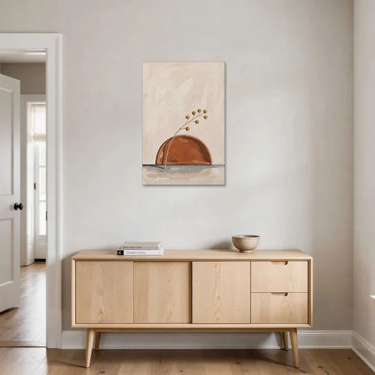Boho Abstract Wall Art of a Rising Terracotta Dome - Canvas Wall Art - Coffee Table - 24x36