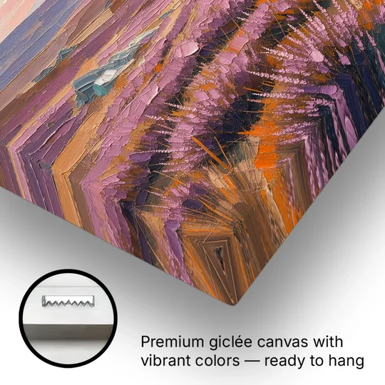 Boho Heather Moor at Sunset - Canvas Wall Art - Gallery Wrap Corner