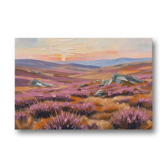 Boho Heather Moor at Sunset - Canvas Wall Art - Front