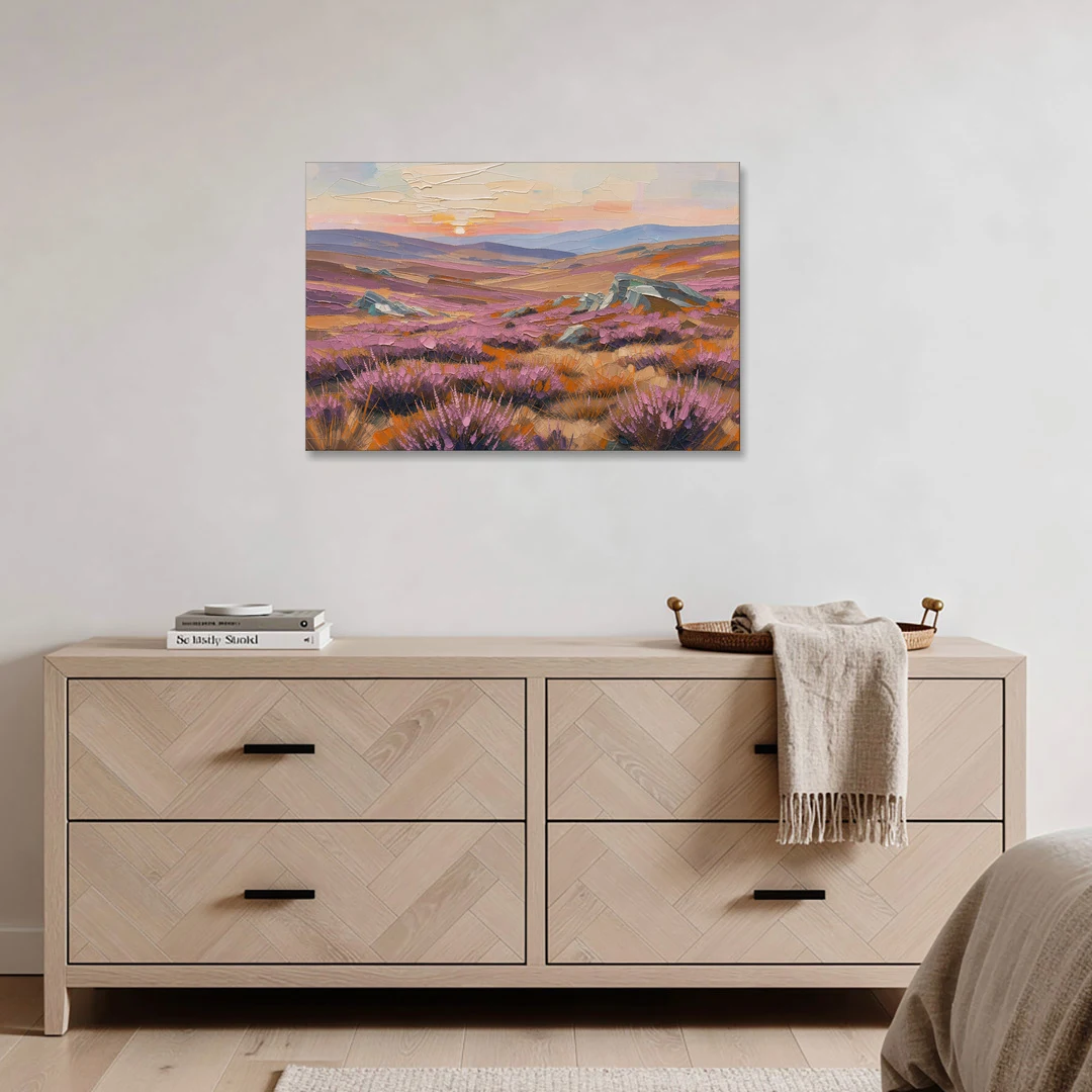 Boho Heather Moor at Sunset - Canvas Wall Art - Coffee Table - 36x24