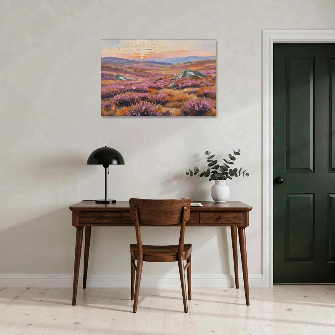 Boho Heather Moor at Sunset - Canvas Wall Art - Office - 36x24