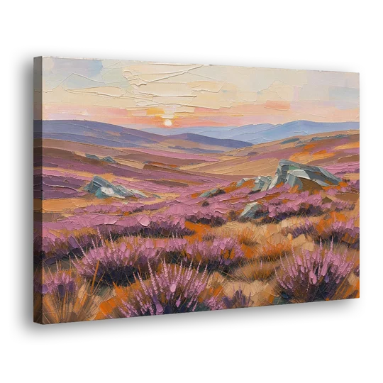 Boho Heather Moor at Sunset - Canvas Wall Art - Side