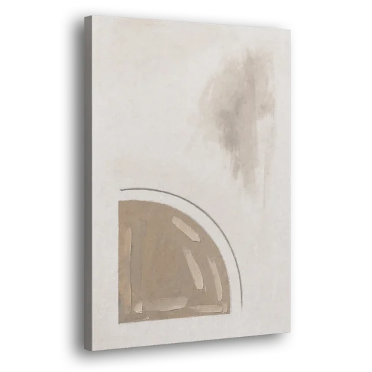 Boho Minimalist Adobe Quarter Circle Under an Ink Arc - Canvas Wall Art - Side
