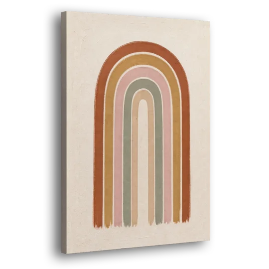 Boho Rainbow Canvas with Tall Painted Bands - Canvas Wall Art - Side