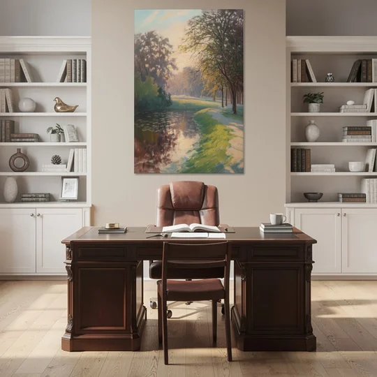 Bois de la Cambre Calm - Canvas Wall Art - Office - 40x60