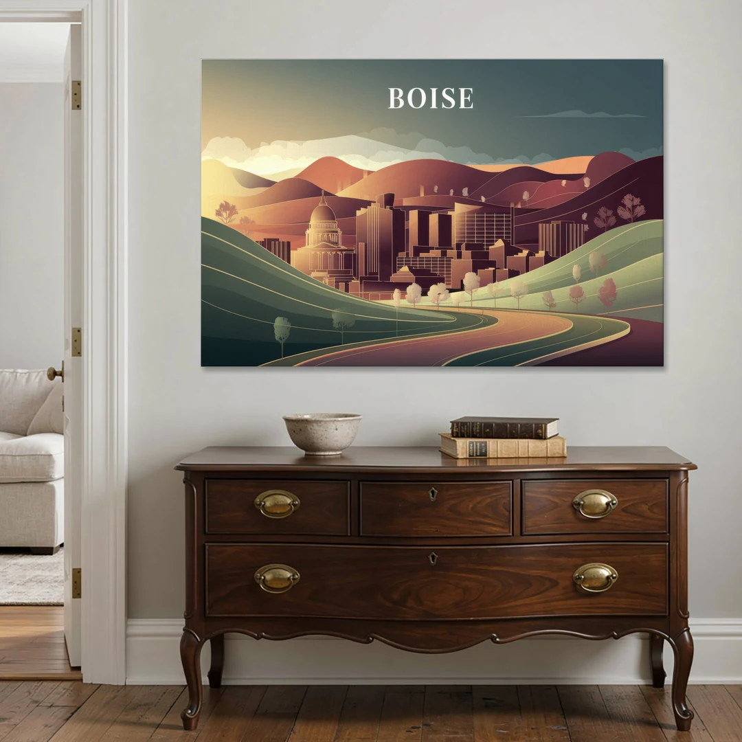 Boise Foothills Landscape - Canvas Wall Art - Coffee Table - 60x40