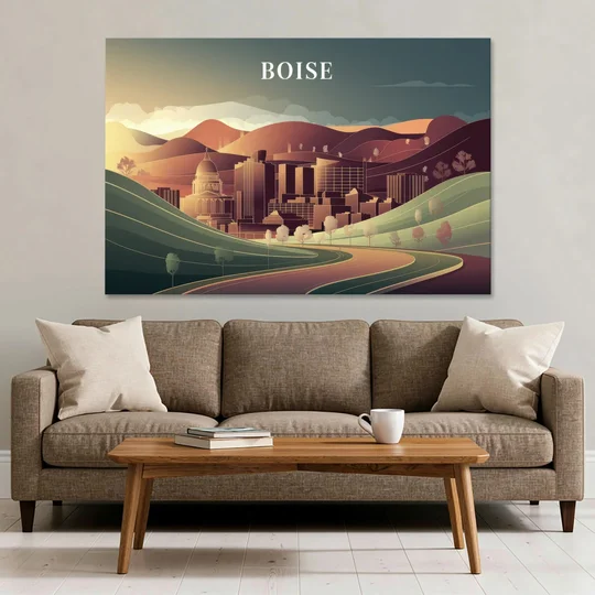 Boise Foothills Landscape - Canvas Wall Art - Sofa - 60x40