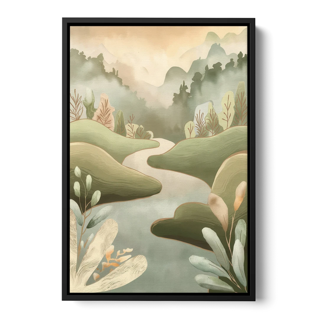Boise Nature Escape Wilderness - Black Framed Canvas Wall Art - Front