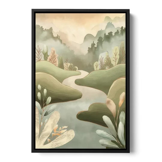 Boise Nature Escape Wilderness - Black Framed Canvas Wall Art - Front