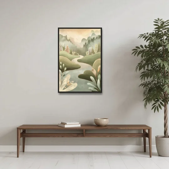 Boise Nature Escape Wilderness - Black Framed Canvas Wall Art - Coffee Table - 24x36