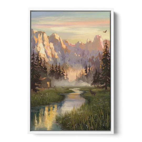 Boise Scenic Outdoors - White Framed Canvas Wall Art - Front