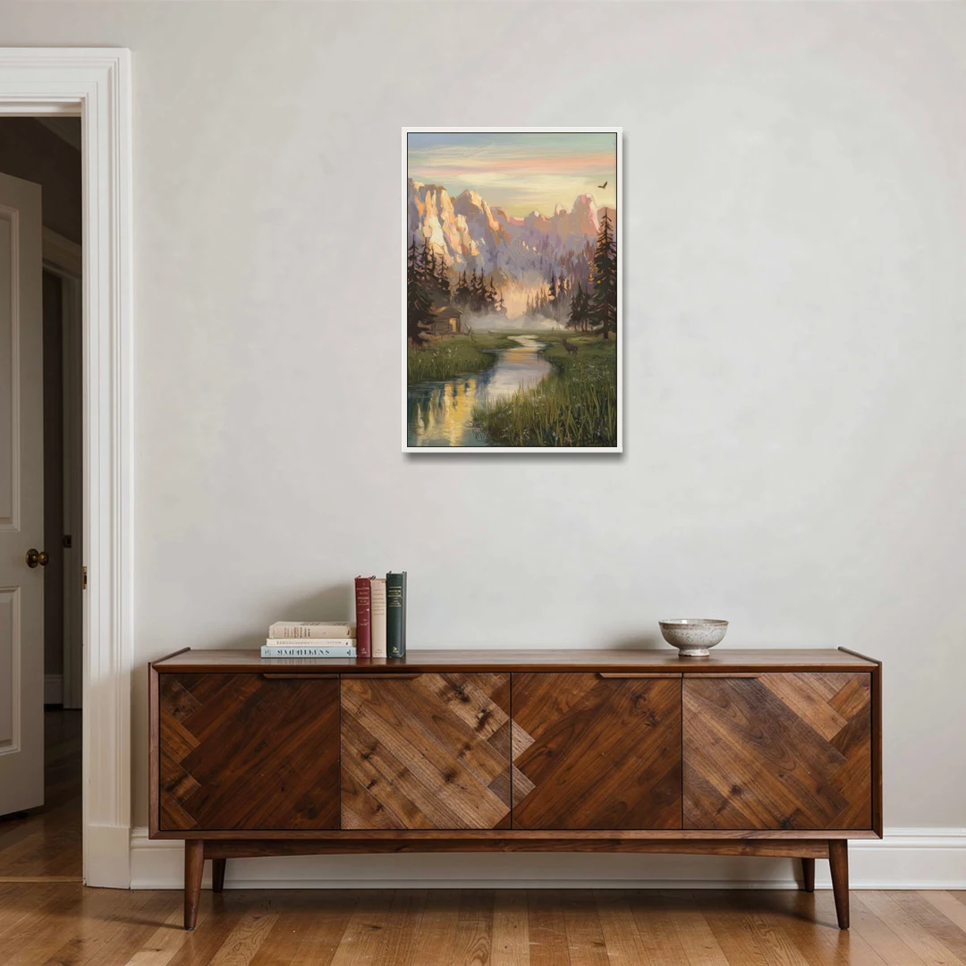 Boise Scenic Outdoors - White Framed Canvas Wall Art - Coffee Table - 24x36