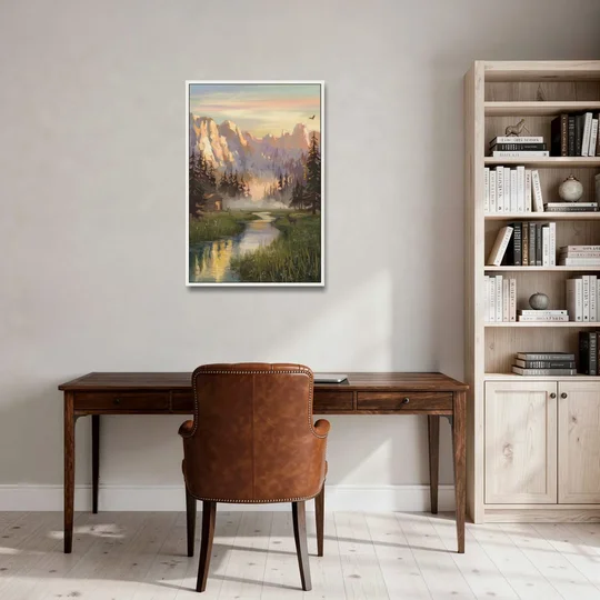 Boise Scenic Outdoors - White Framed Canvas Wall Art - Office - 24x36