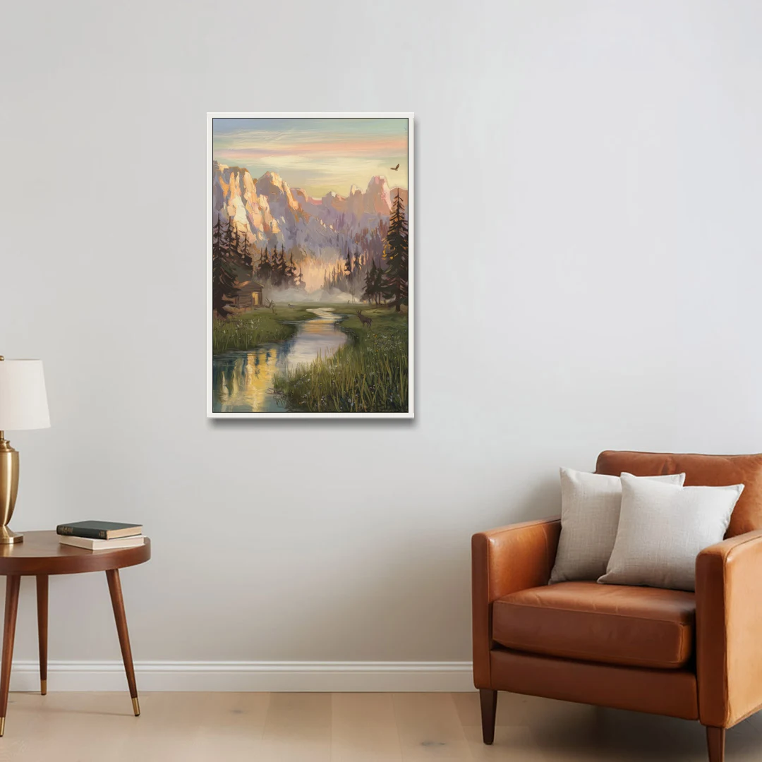 Boise Scenic Outdoors - White Framed Canvas Wall Art - Sofa - 24x36