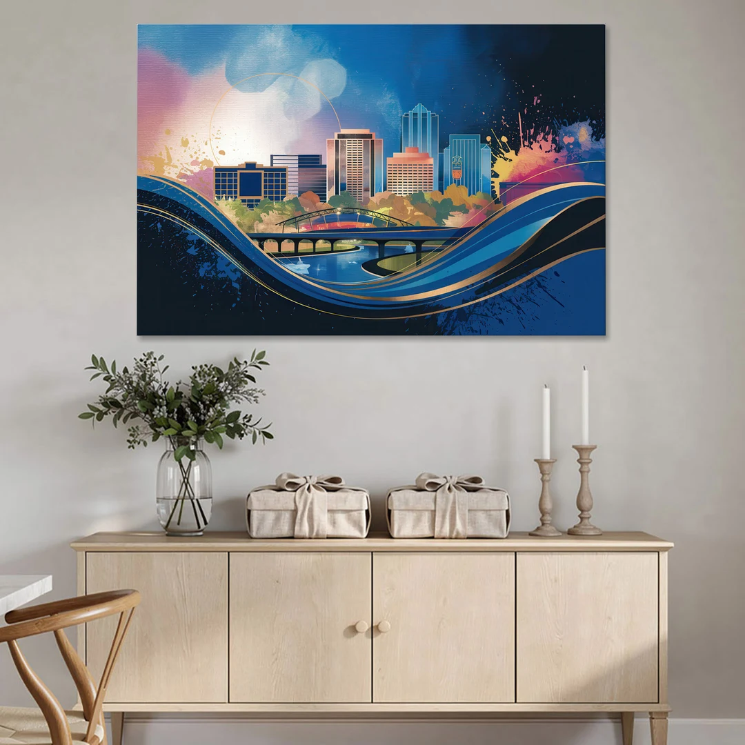 Boise State Skyline - Canvas Wall Art - Coffee Table - 60x40