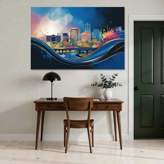 Boise State Skyline - Canvas Wall Art - Office - 60x40