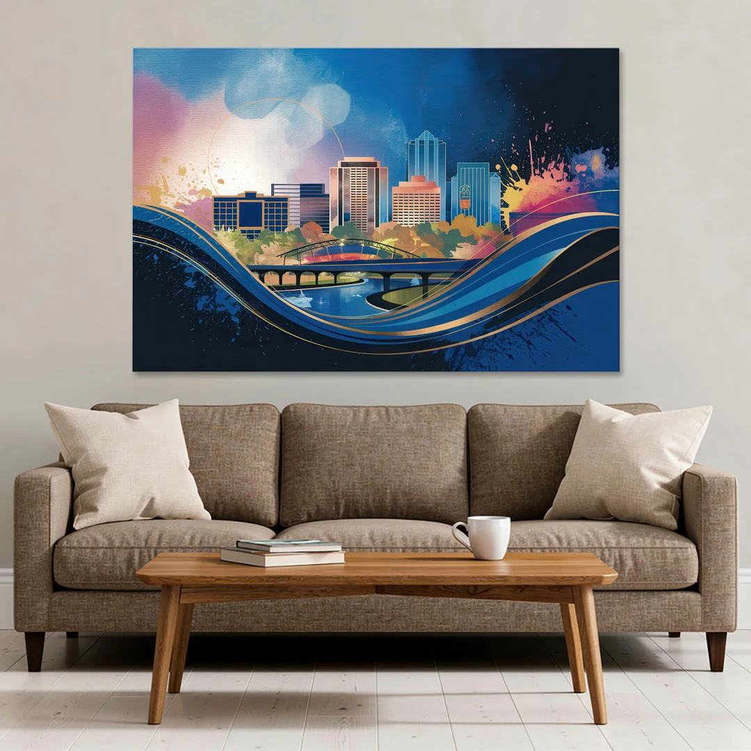 Boise State Skyline - Canvas Wall Art - Sofa - 60x40