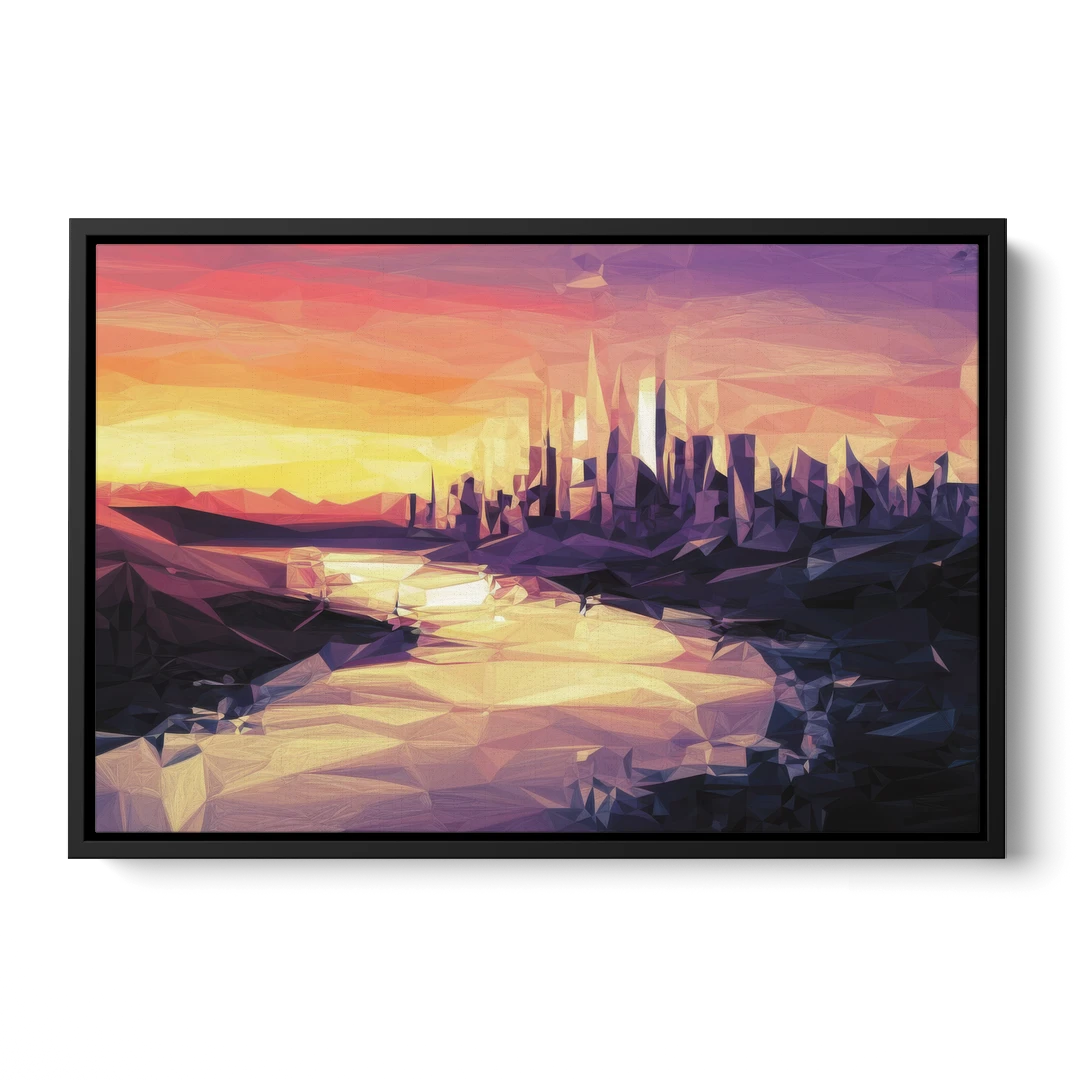Boise Sunset Serenity - Black Framed Canvas Wall Art - Front