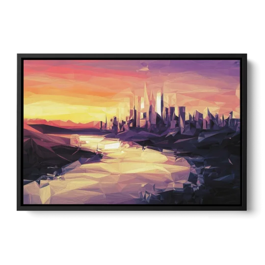Boise Sunset Serenity - Black Framed Canvas Wall Art - Front