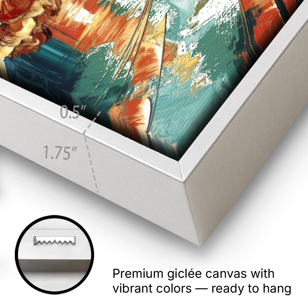 Boise Urban Elegance - White Framed Canvas Wall Art - Gallery Wrap Corner