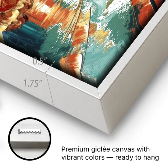 Boise Urban Elegance - White Framed Canvas Wall Art - Gallery Wrap Corner