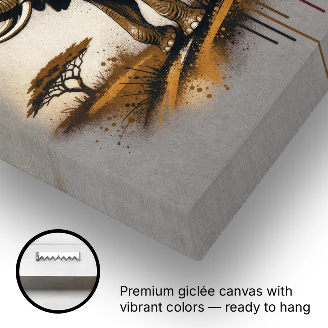 Bold Elephant Majesty - Canvas Wall Art - Gallery Wrap Corner