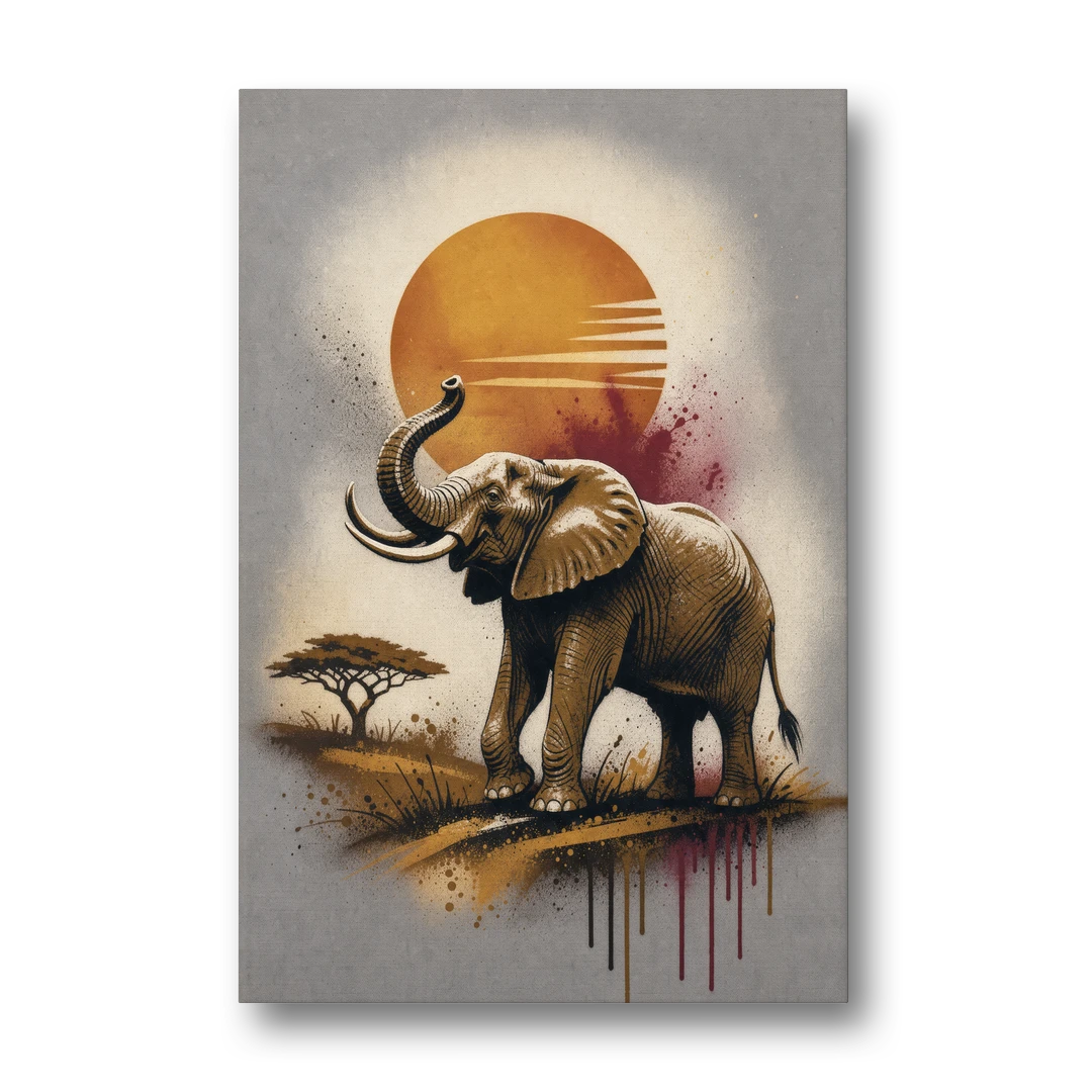 Bold Elephant Majesty - Canvas Wall Art - Front