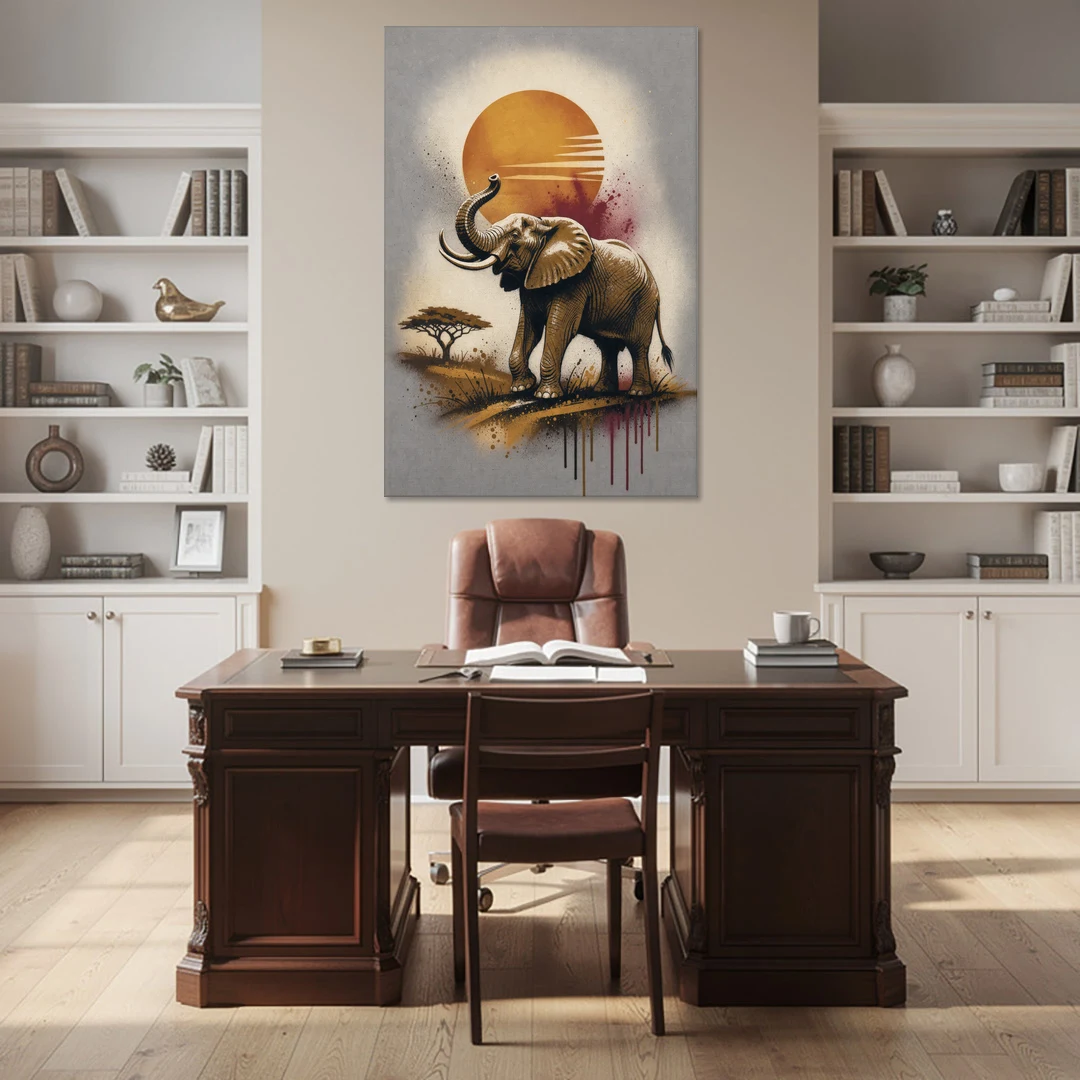 Bold Elephant Majesty - Canvas Wall Art - Office - 40x60