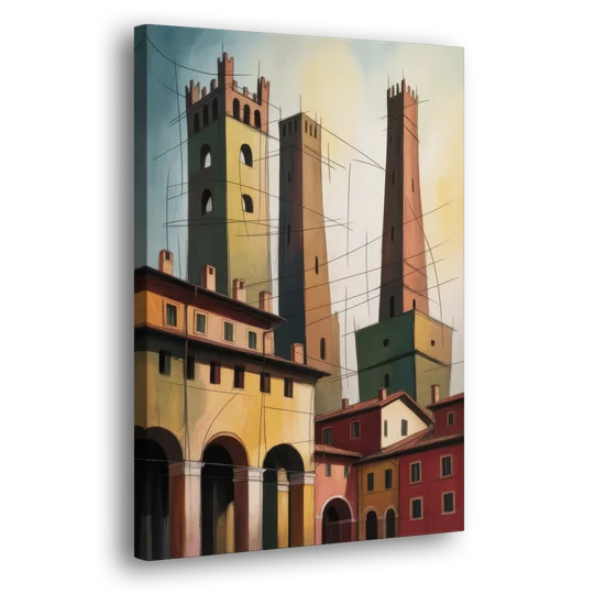 Bologna's Medieval Heart - Canvas Wall Art - Side