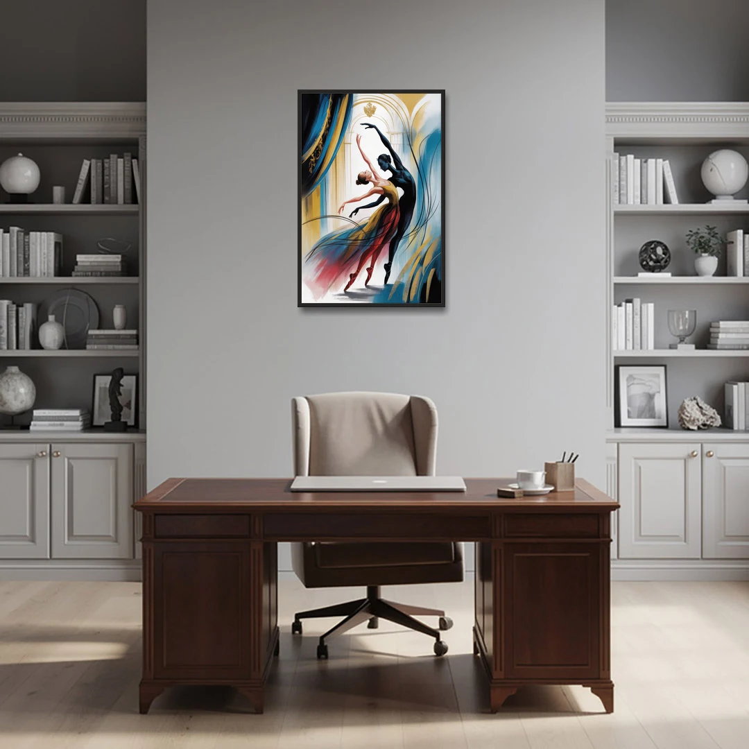 Bolshoi Ballet - Black Framed Canvas Wall Art - Office - 24x36