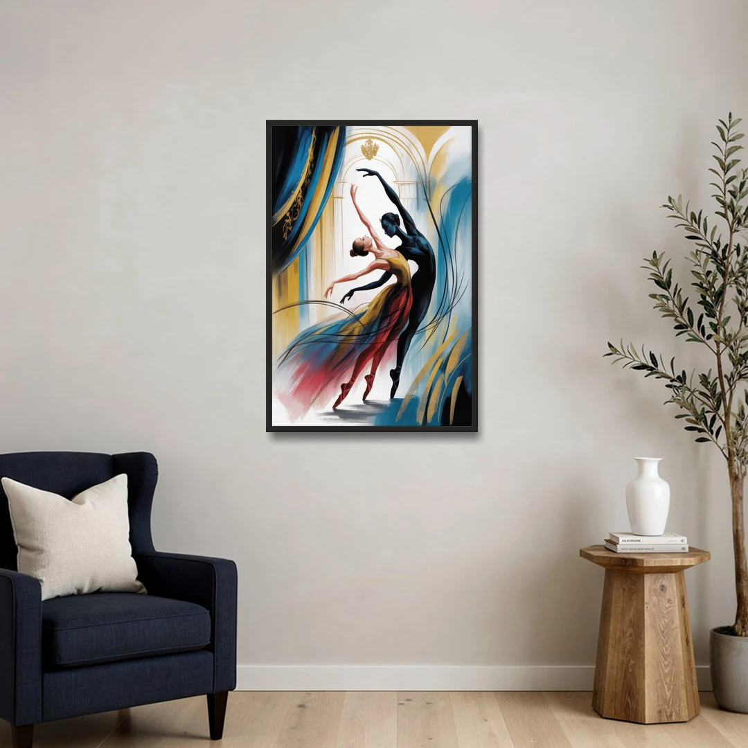 Bolshoi Ballet - Black Framed Canvas Wall Art - Sofa - 24x36