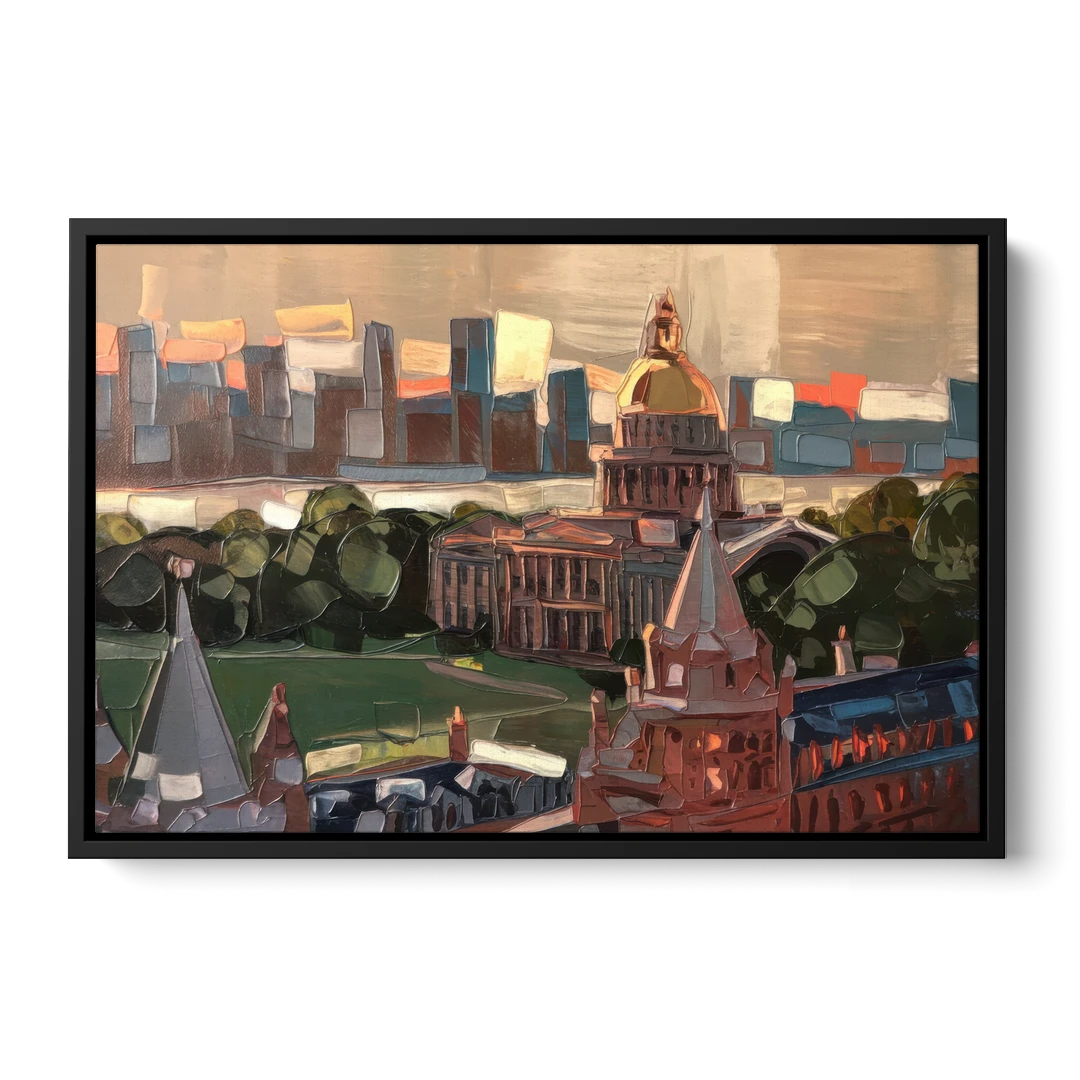 Boston Architectural Beauty - Black Framed Canvas Wall Art - Front