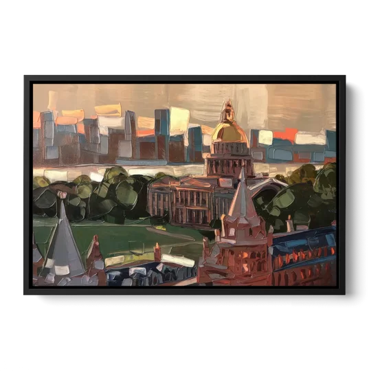 Boston Architectural Beauty - Black Framed Canvas Wall Art - Front
