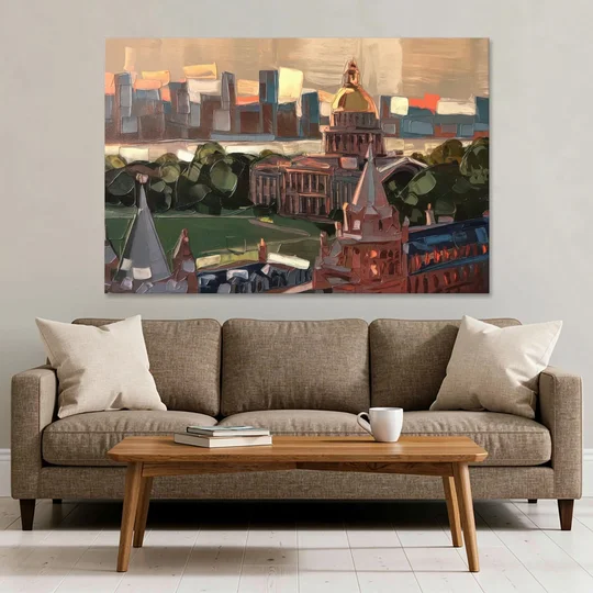 Boston Architectural Beauty - Canvas Wall Art - Sofa - 60x40