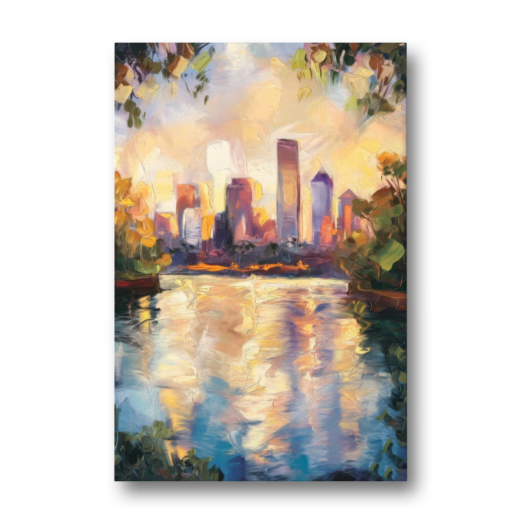 Boston Charles River Reflections - Canvas Wall Art - Front