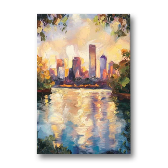 Boston Charles River Reflections - Canvas Wall Art - Front